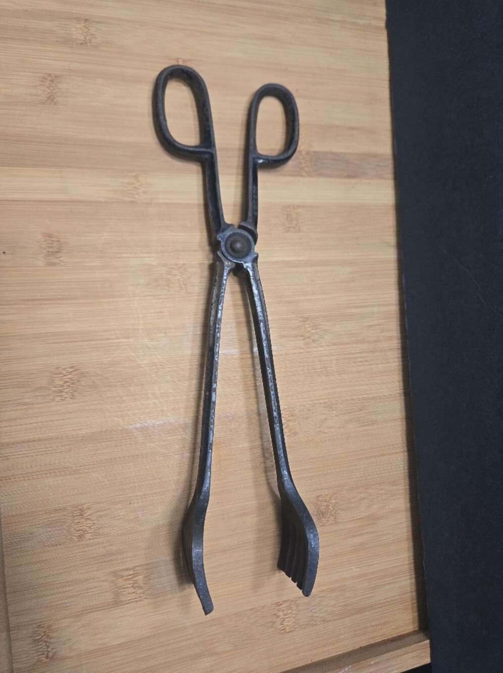 Antique Cast Iron Coal Tongs Tool Hearth Fireplace Ember